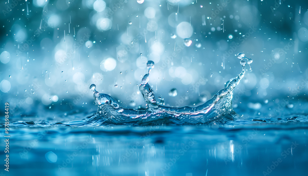 stunning capture of clear blue water splashing, showcasing the beauty and vitality of moving water droplets stunning capture of clear blue water splashing, showcasing the beauty and vitality of moving water droplets