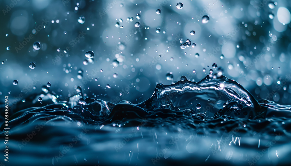 stunning capture of clear blue water splashing, showcasing the beauty and vitality of moving water droplets stunning capture of clear blue water splashing, showcasing the beauty and vitality of moving water droplets