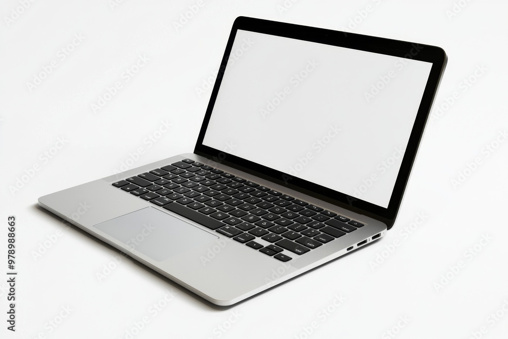 Laptop Mockup on Isolated white background created with Generative AI Laptop Mockup on Isolated white background created with Generative AI