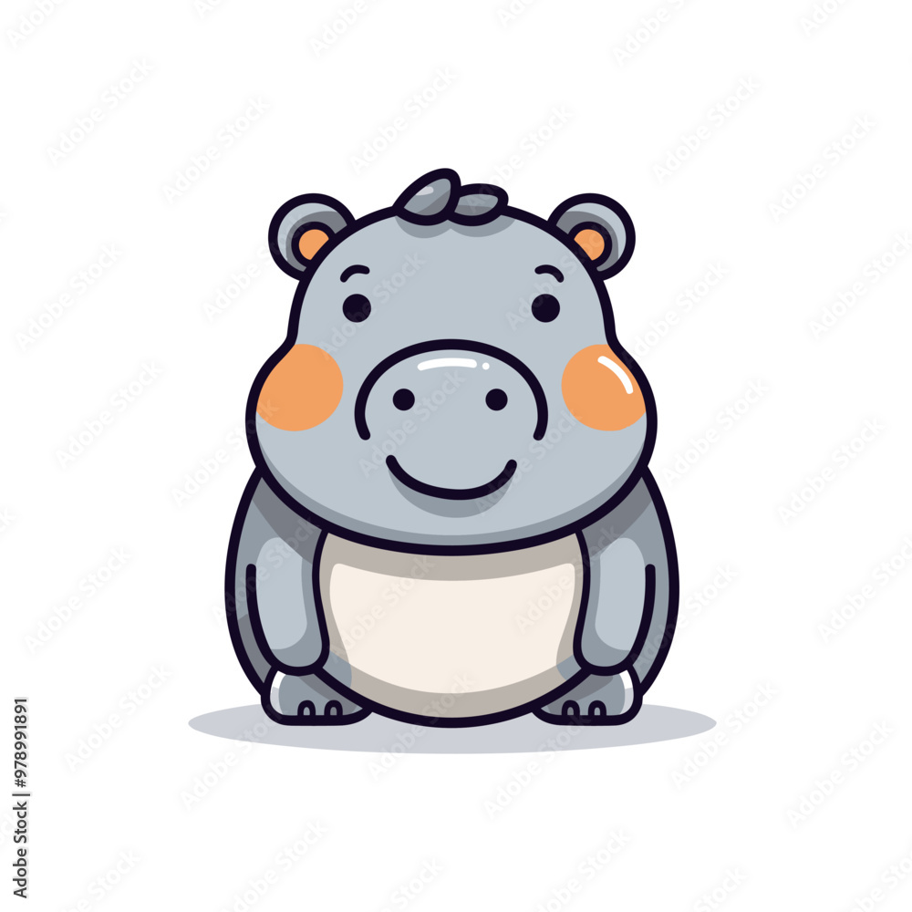 Hippopotamus hand-drawn kids comic illustration. Cute vector doodle style cartoon illustration. Hippopotamus hand-drawn kids comic illustration. Cute vector doodle style cartoon illustration.