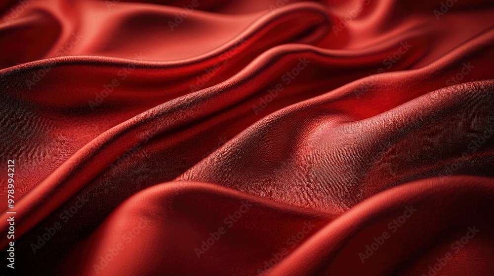 Fototapeta premium Abstract Red Silk Fabric Texture Background