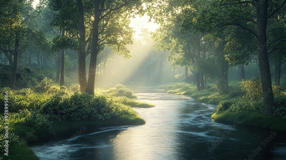 Fototapeta premium misty morning in the forest