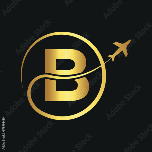 Initial travel Logo combine with letter B vector template