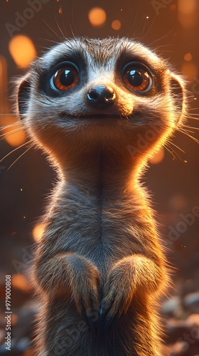 Wallpaper Mural A realistic and detailed close-up of a meerkat captured in high-definition quality image Torontodigital.ca