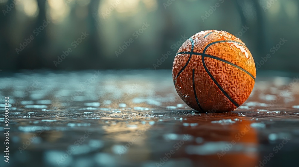 Basketball on a Wet Court Basketball on a Wet Court
