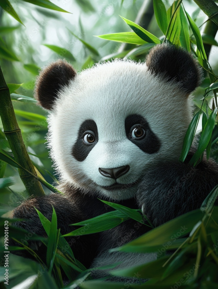 Obraz premium Panda bear in tree