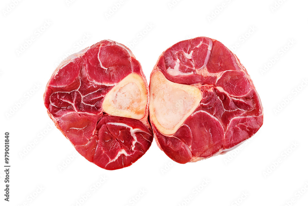 Meat on the bone, a piece of fresh meat, beef, raw meat on a white background, isolated Meat on the bone, a piece of fresh meat, beef, raw meat on a white background, isolated
