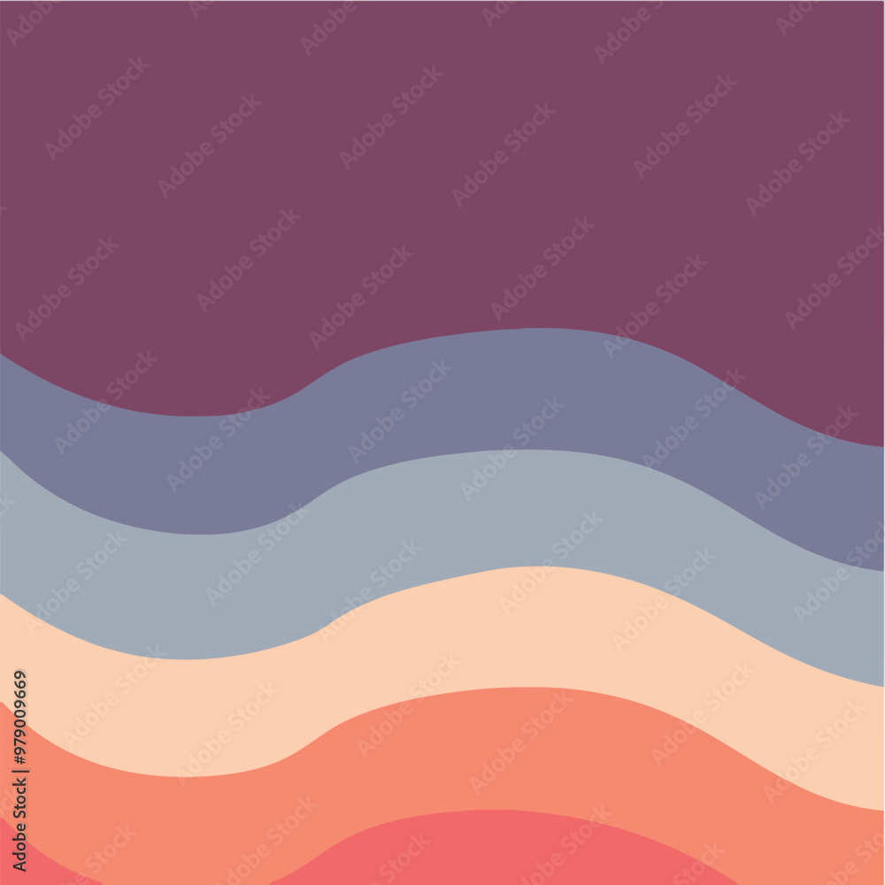 Fototapeta premium Abstract wave pattern with layered curved lines in soft pastel tones