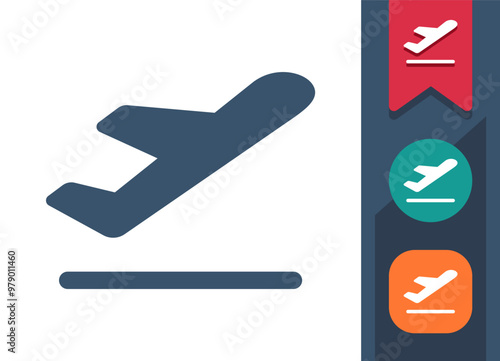 Plane Icon. Airplane, Take Off, Taking Off, Runway, Travel