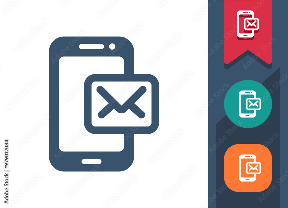 Smartphone Icon. Mobile Phone, Telephone, Text Message, Envelope, Email, E-mail, Texting Smartphone Icon. Mobile Phone, Telephone, Text Message, Envelope, Email, E-mail, Texting