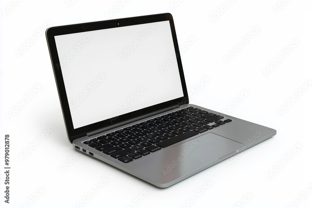 Laptop Mockup on Isolated white background created with Generative AI Laptop Mockup on Isolated white background created with Generative AI