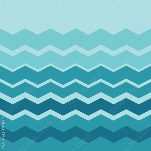 A vector illustration of the chevron pattern with wave shapes in oceanic colors.