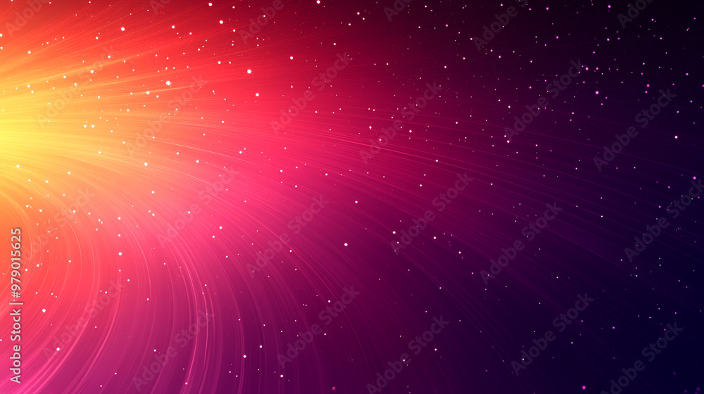 A vibrant cosmic background with swirling colors, creating a sense of depth and wonder in a starry night sky.