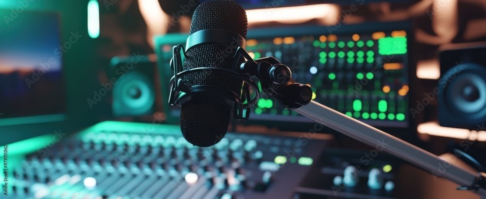 The Microphone in Studio Setting The Microphone in Studio Setting
