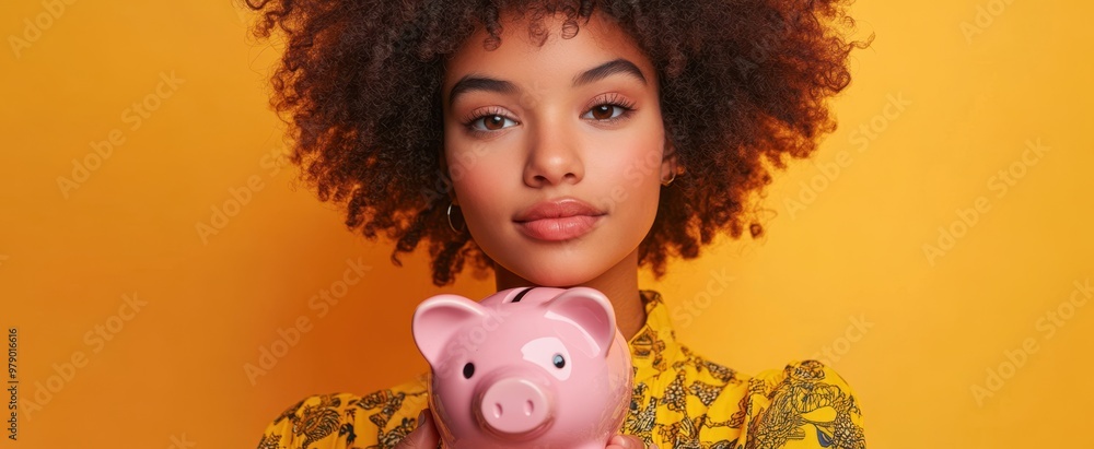 The Woman with Piggy Bank The Woman with Piggy Bank