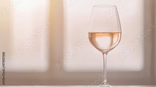 Sparkling Rose Wine Glass in Soft Light