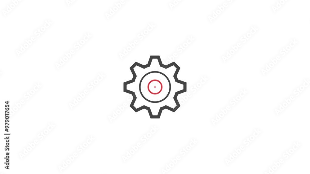 Settings icon animation isolated on white background Settings icon animation isolated on white background