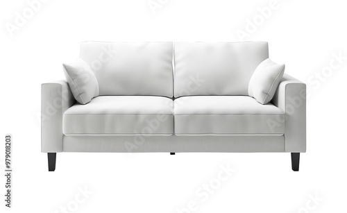 Interior sofa made of natural materials with soft cushions for comfort white color.Interior sofa made of natural materials with soft cushions for comfort white color. Neutral background. clipping path