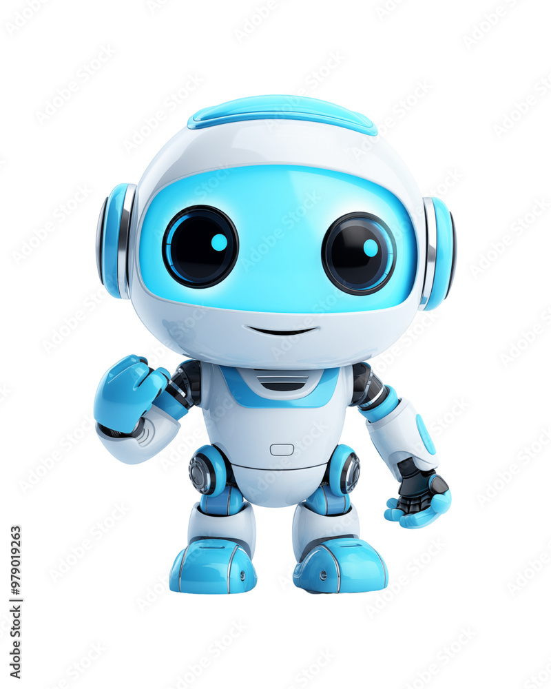 Adorable robot with a waving smile. Perfect for artificial intelligence concepts, robot games, and tech customer service. Generative AI Adorable robot with a waving smile. Perfect for artificial intelligence concepts, robot games, and tech customer service. Generative AI