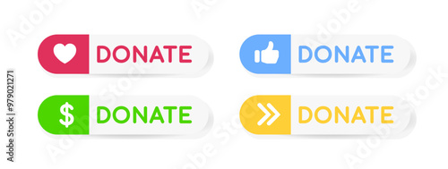 Donate set icons. Flat style. Vector icons.