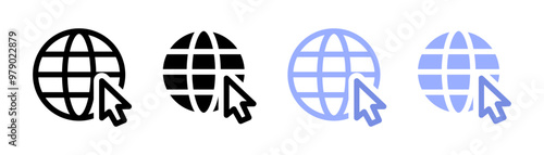 Internet set icons. Silhouette and flat style. Vector icons.