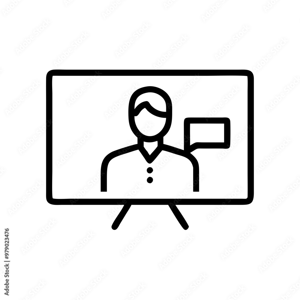 Person on Screen Presentation Icon Person on Screen Presentation Icon