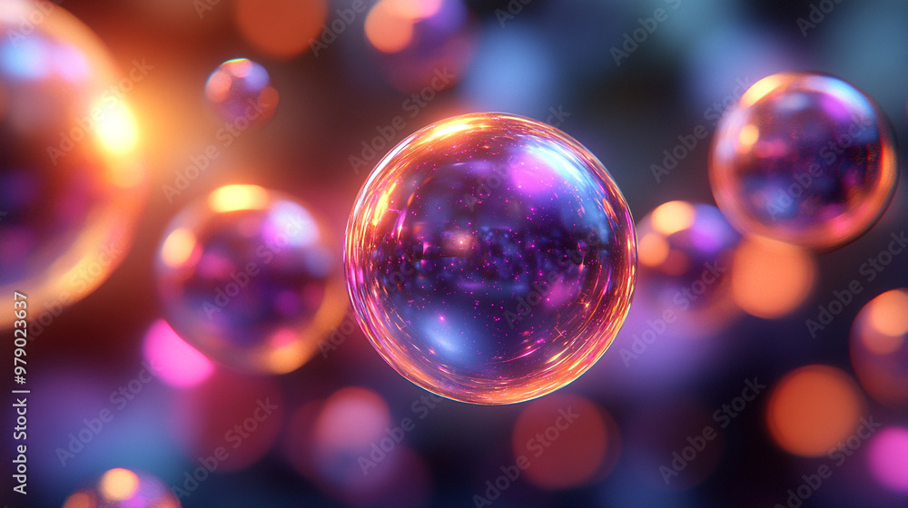Colorful bubbles floating in a dreamy abstract space, showcasing vibrant reflections and a mystical atmosphere. Colorful bubbles floating in a dreamy abstract space, showcasing vibrant reflections and a mystical atmosphere.
