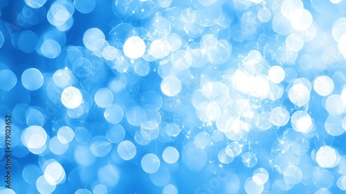 Abstract Blue Bokeh Background with Circle Lights