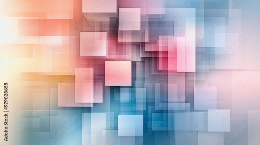 Pastel geometric design, blocks, overlapping, soft pink, blue, cream tones, abstract pattern Pastel geometric design, blocks, overlapping, soft pink, blue, cream tones, abstract pattern