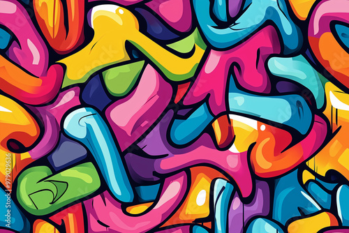 Wallpaper Mural urban culture street art design vibrant bold graffiti abstract colorful background Torontodigital.ca