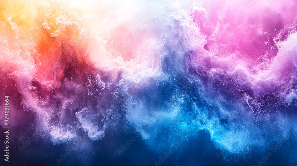 Fototapeta premium Vibrant abstract artwork featuring a dynamic blend of blue, pink, and orange hues creating a mesmerizing visual experience.