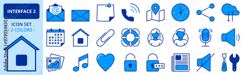 Icons in two colors about interface 2