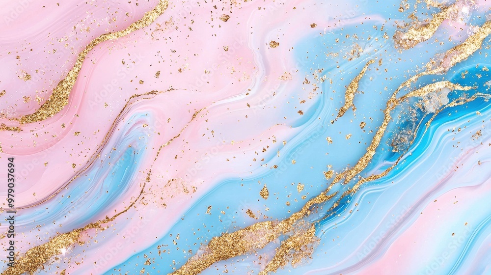 Abstract Blue Pink Gold Marble Swirl Texture Background Abstract Blue Pink Gold Marble Swirl Texture Background