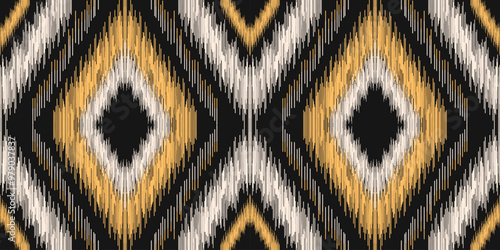Ethnic ikat seamless pattern.beautiful pattern. folk embroidery,bohemian style,aztec geometric art ornament print.ethnic abstract art.Seamless fabric.design for fabric, carpet, wallpaper, clothing.