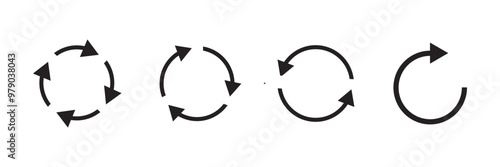 Arrows reboot , update icons. Set of circular arrows. Stock vector