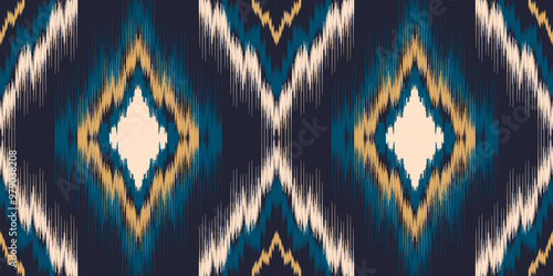 Ethnic ikat seamless pattern.beautiful pattern. folk embroidery,bohemian style,aztec geometric art ornament print.ethnic abstract art.Seamless fabric.design for fabric, carpet, wallpaper, clothing.