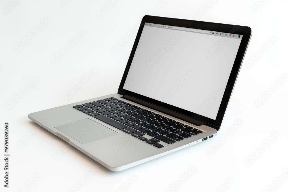 Laptop Mockup on Isolated white background created with Generative AI Laptop Mockup on Isolated white background created with Generative AI