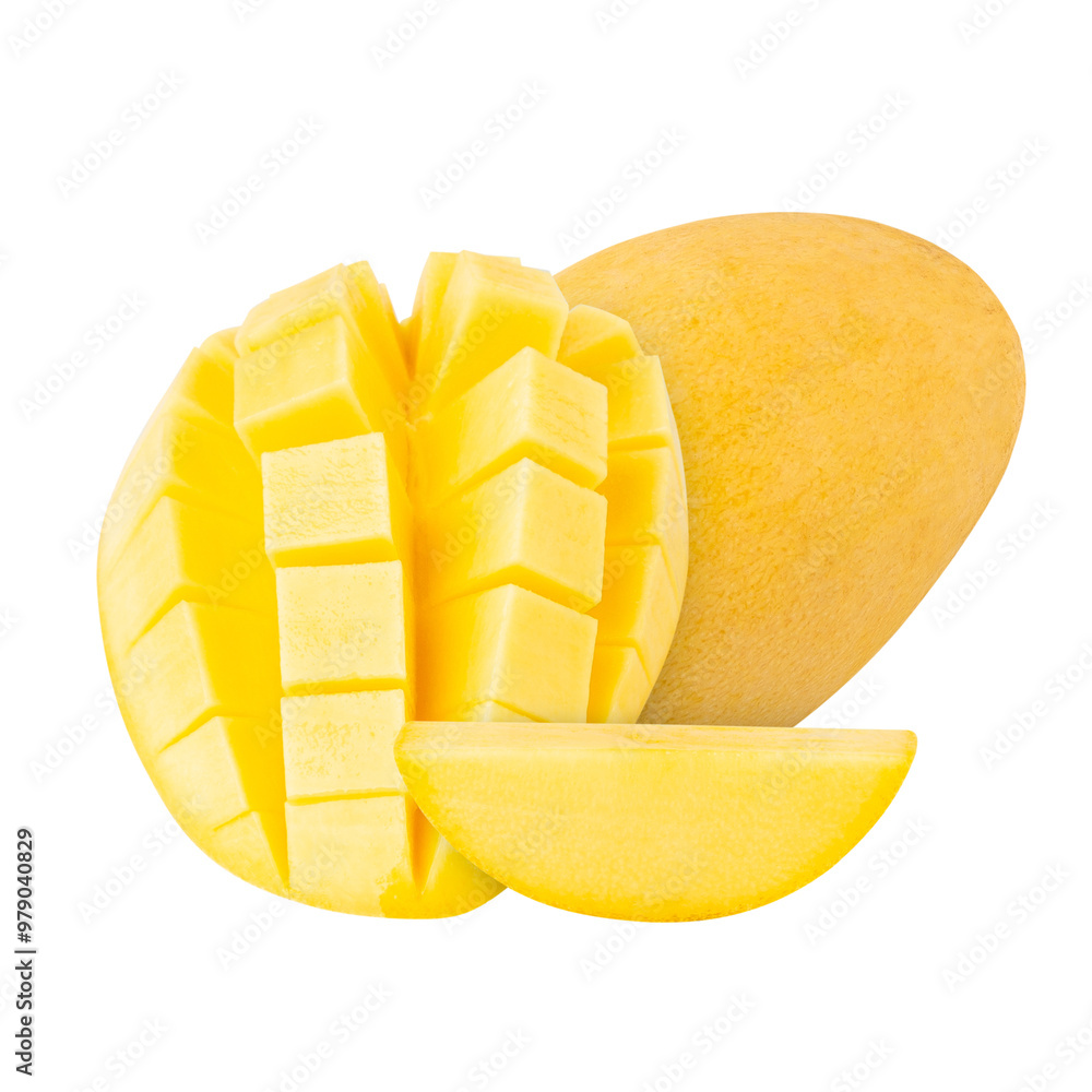 Yellow Mango, cutout, full depth of field. Yellow Mango, cutout, full depth of field.