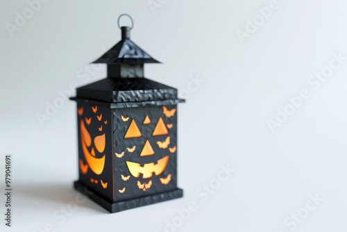 Eerie lantern illuminating darkness, captivating ambiance for Halloween night wanderers.