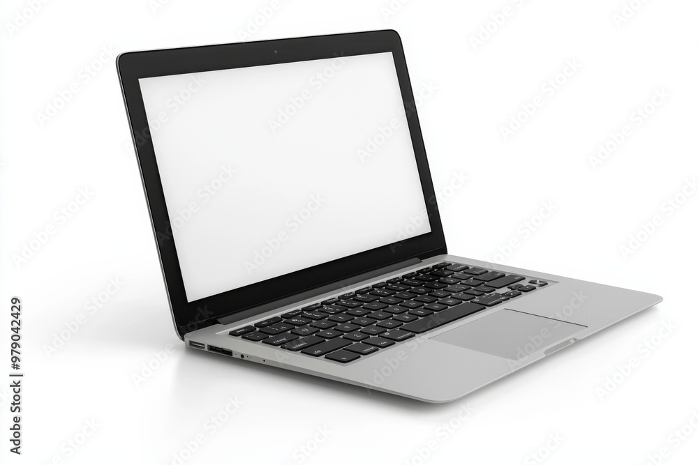 Laptop Mockup on Isolated white background created with Generative AI Laptop Mockup on Isolated white background created with Generative AI