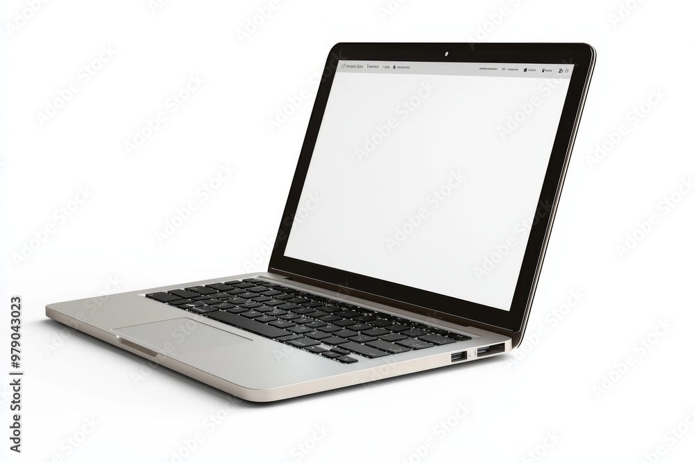 Laptop Mockup on Isolated white background created with Generative AI Laptop Mockup on Isolated white background created with Generative AI