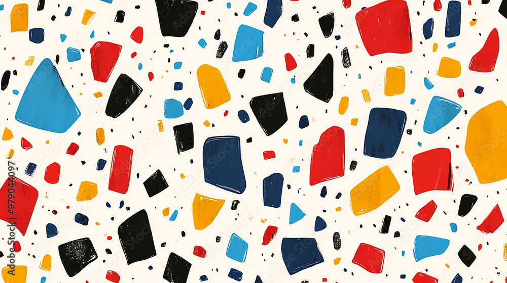 Vibrant abstract pattern featuring colorful geometric shapes on a light background, perfect for modern design projects. Vibrant abstract pattern featuring colorful geometric shapes on a light background, perfect for modern design projects.