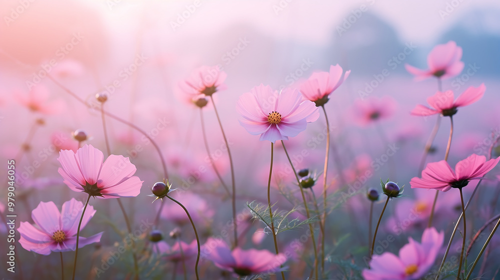 wild flowers, pink gerberas, daisies in the field, landscape view close-up of many pink flowers, delicate aroma soft pastel wild flowers, pink gerberas, daisies in the field, landscape view close-up of many pink flowers, delicate aroma soft pastel