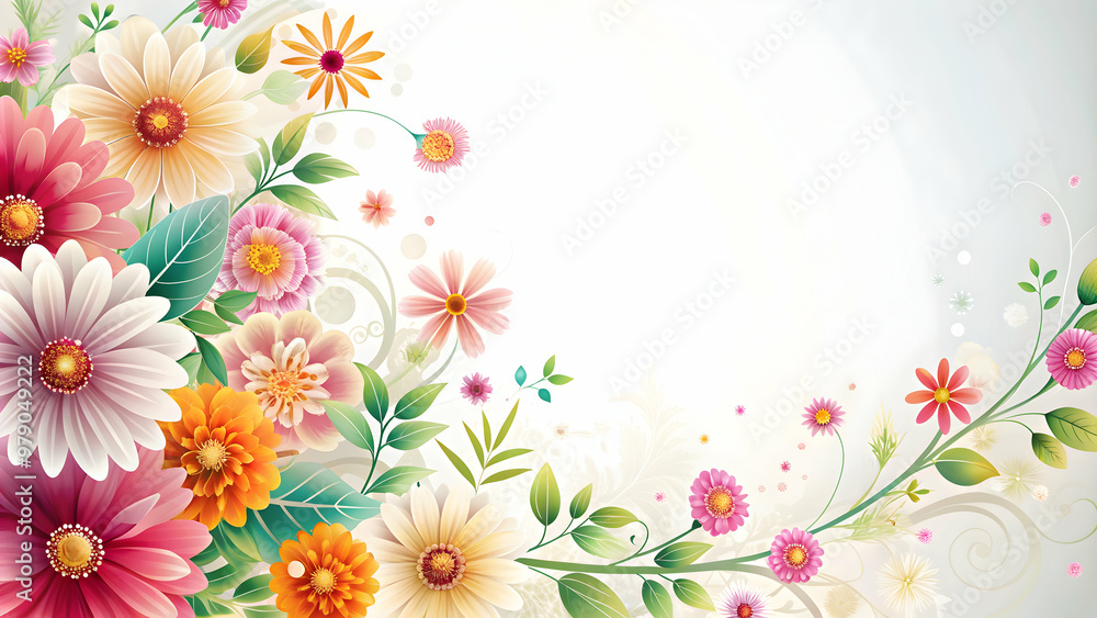Abstract floral background design on a white background, floral, abstract, background, design, white, nature, artistic Abstract floral background design on a white background, floral, abstract, background, design, white, nature, artistic