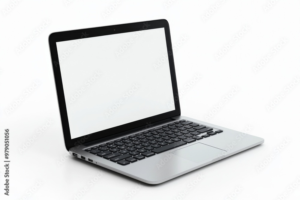 Laptop Mockup on Isolated white background created with Generative AI Laptop Mockup on Isolated white background created with Generative AI