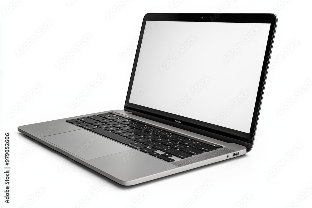 Laptop Mockup on Isolated white background created with Generative AI Laptop Mockup on Isolated white background created with Generative AI