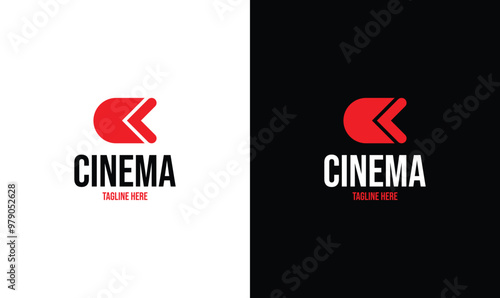 Cinema minimal logo design, film industry logo design.