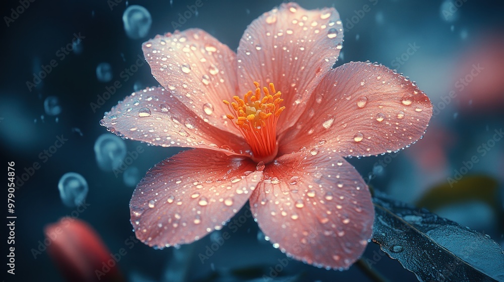 Fototapeta premium Water Droplets on a Delicate Flower