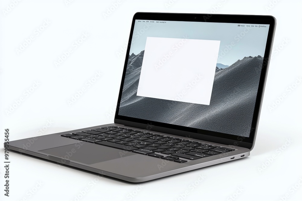 Fototapeta premium Laptop Mockup on Isolated white background created with Generative AI