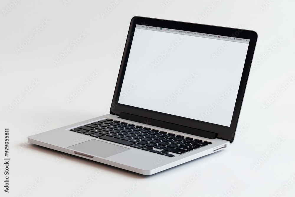Laptop Mockup on Isolated white background created with Generative AI Laptop Mockup on Isolated white background created with Generative AI
